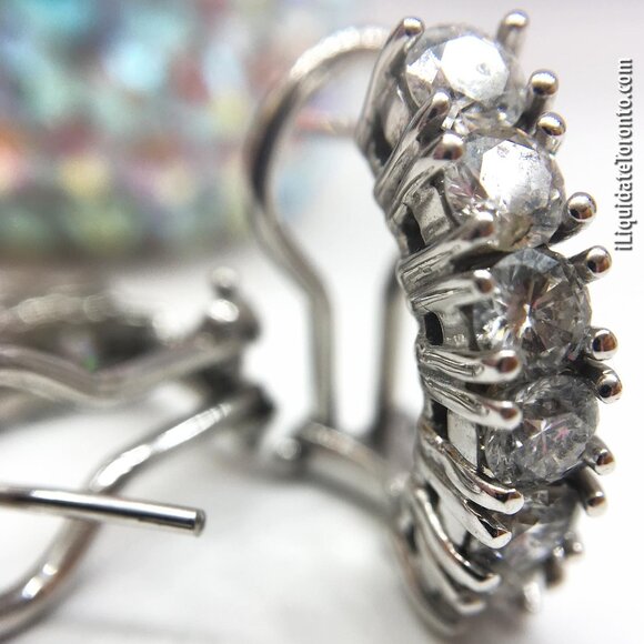 1.80CTW Natural Diamond Huggie Earrings in White Gold. 12 Diamonds at 15pts Each - Picture 7 of 11